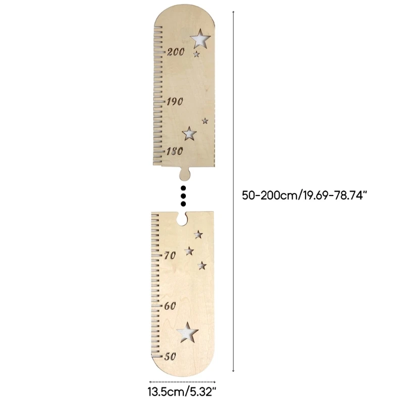 1Set Nordic Wooden Kids Height Growth Chart Ruler Baby Children Height Gauge Room Decoration Wall Meter Measurement