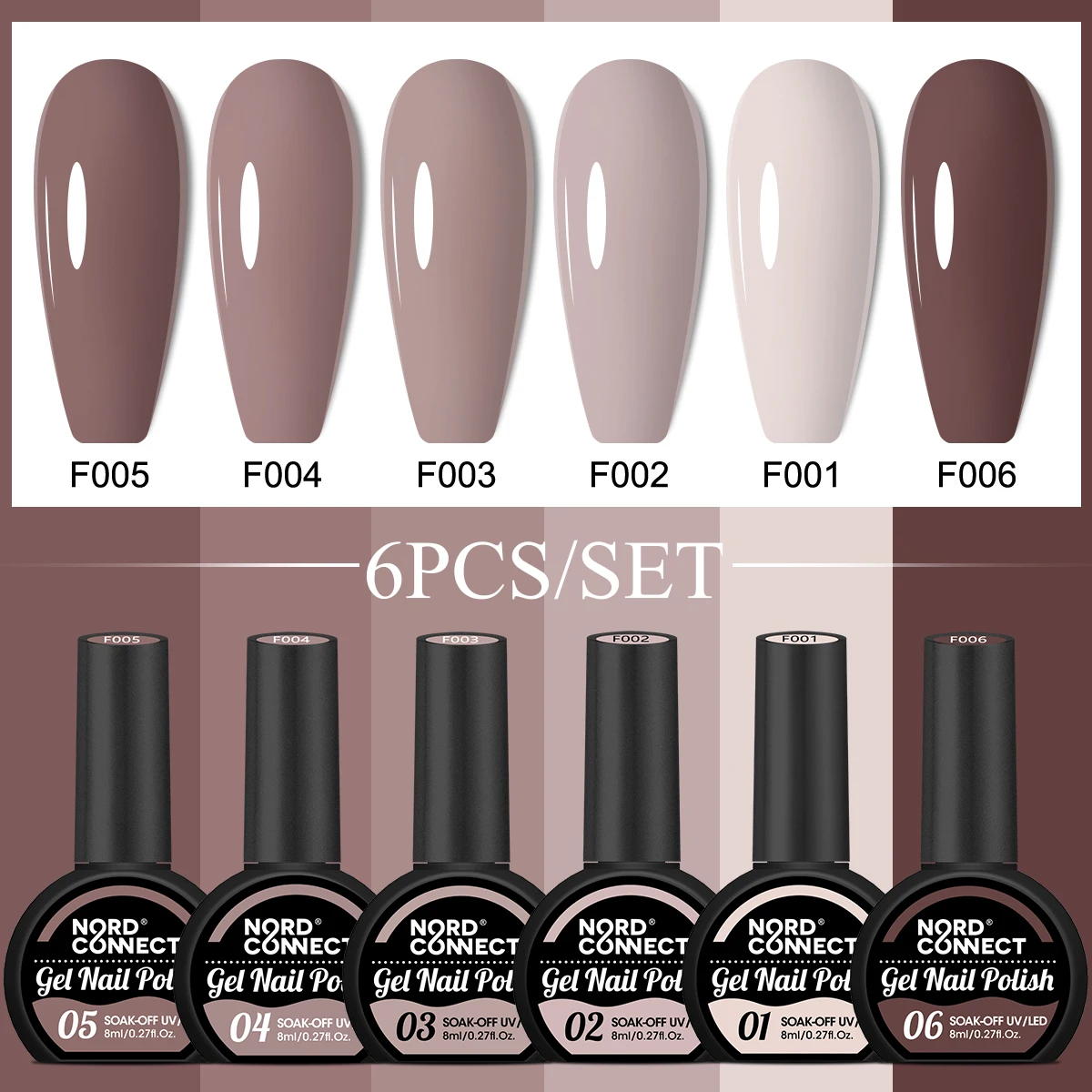 6-Piece Hypoallergenic Gel Nail Polish Set - Professional Nail Care