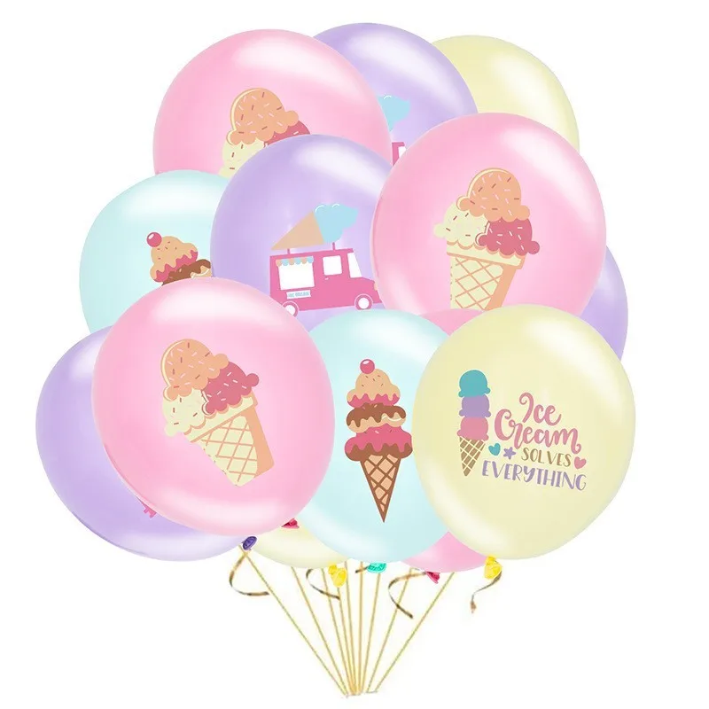 16/20pcs 12inch Sweet Donut Ice Cream Latex Balloon Air globos For Happy Birthday Wedding Party Decoration Kids Toy Baby Shower