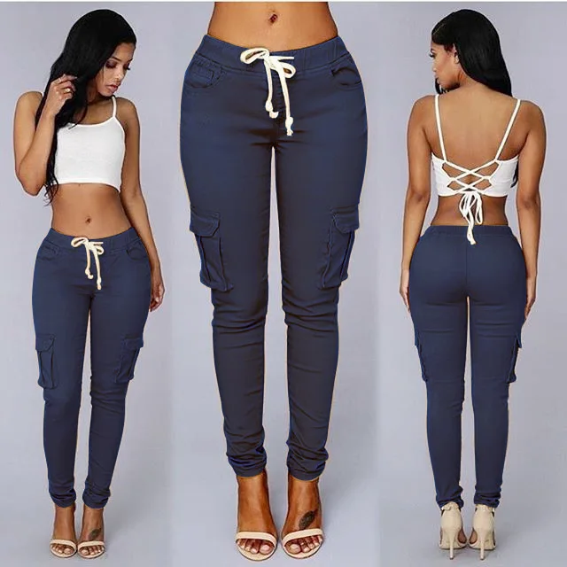 Elastic Sexy Skinny Pencil Jeans For Women Black High Waist Jeans Woma ...