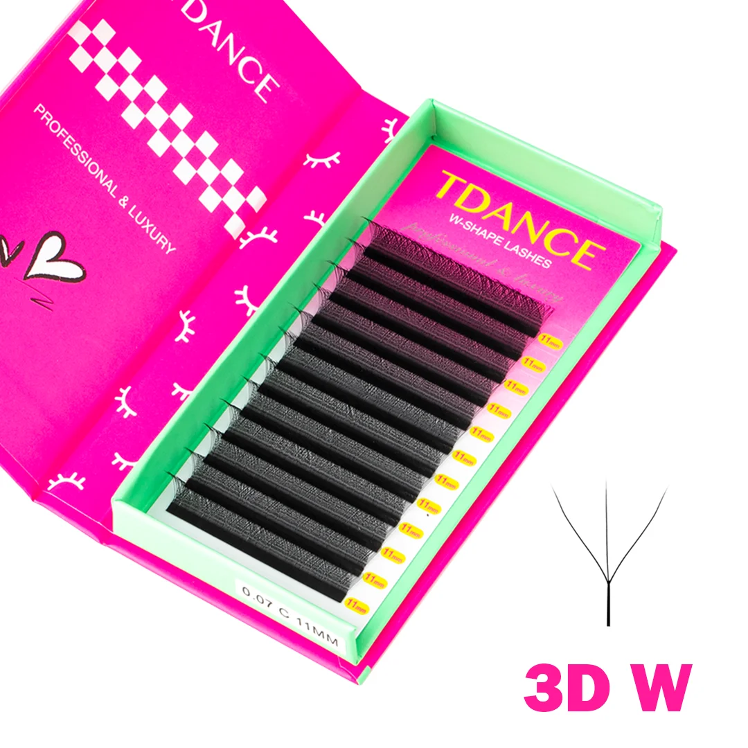 W Shape Lash Soft Handmade 3d 4d 5d 6d 8d Premade Volume Fan C D 0.07MM Eyelashes Extension