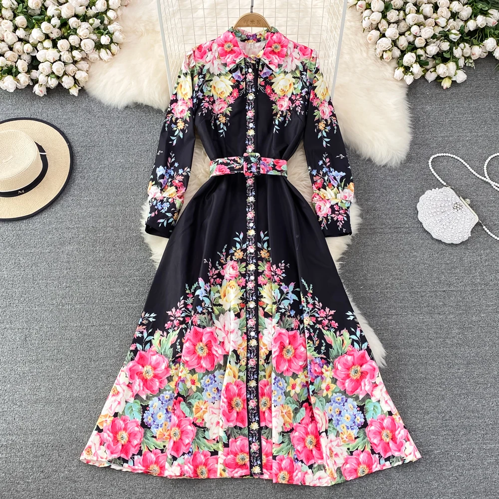 

Кардиган с длинным рукавом, национальная ветровка нового фонда 2019, весеннее платье, длинное пальто с ретро-принтом, женское литературное хлопковое пальто на пуговицах