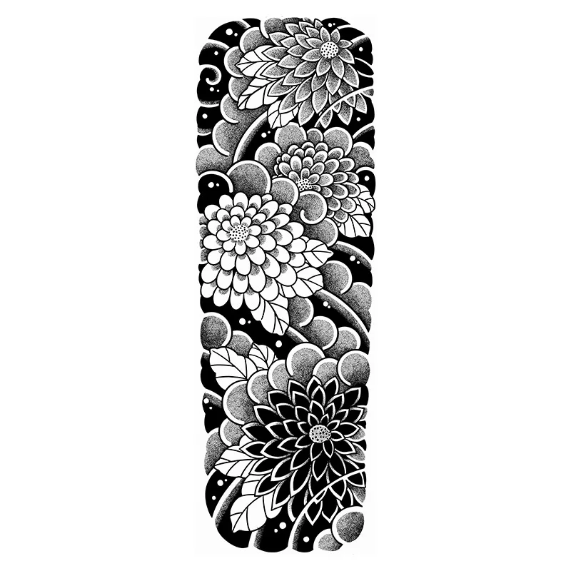 Snake Dark Semi-permanent Juice Herbal Tattoo Sticker Full Arm Gear Death Flower Leg Waterproof Fake Tatto Lasting Art Men Women