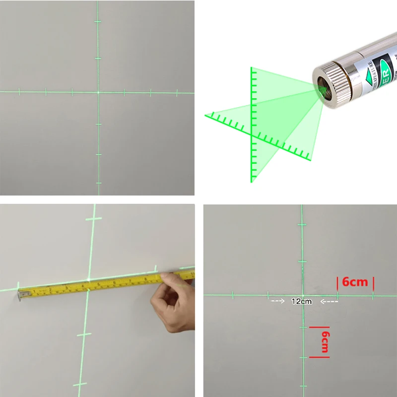 CTRICALVER 1 Stück 520nm 3-5V Grün Laserlinie Modul Diode W/Driver Kunststofflinse+ 1pcs AA Batteriehalter