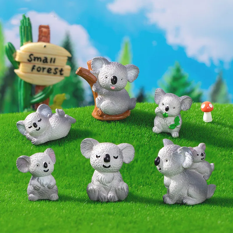 Description Picture 3 of itemSculptures & Figurines Miniatures Cute Koala Animal Micro Landscape Ornaments For Home Decorations Room Decor Desk Accessories