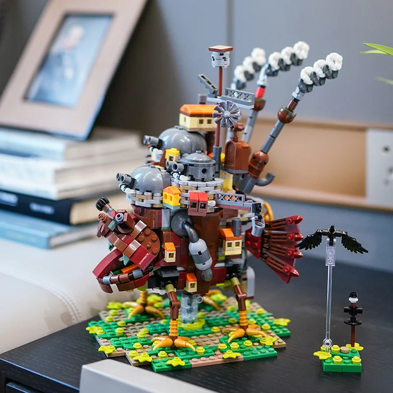 

1200+pcs Ideas Japan Anime Howl's Moving Castle Building Blocks City House Small Particles Assembling Blocks Model Kids Toys