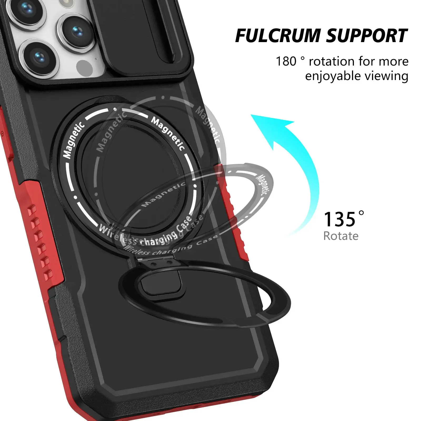 Coque téléphone magnétique avec support pour iphone 16 15 14 pro_voghion.com