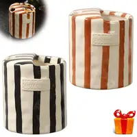 Vintage Stripe Hand Painted Ceramic Mug Creative Dual Compartment Coffee Cup for Office Afternoon Tea Breakfast 3