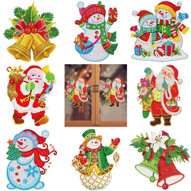 Diy Diamond Painting Stickers Christmas Decoration Cartoon Santa Claus Diamond  Art Sticker Handmade Wall Window Sticker Craft - Diamond Painting Cross  Stitch - AliExpress