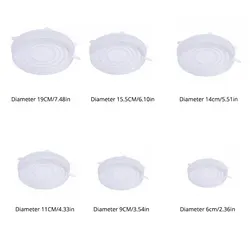 6-Piece Transparent Silicone Stretchable Bowl Covers for Kitchen and Food Storage (6PCS)