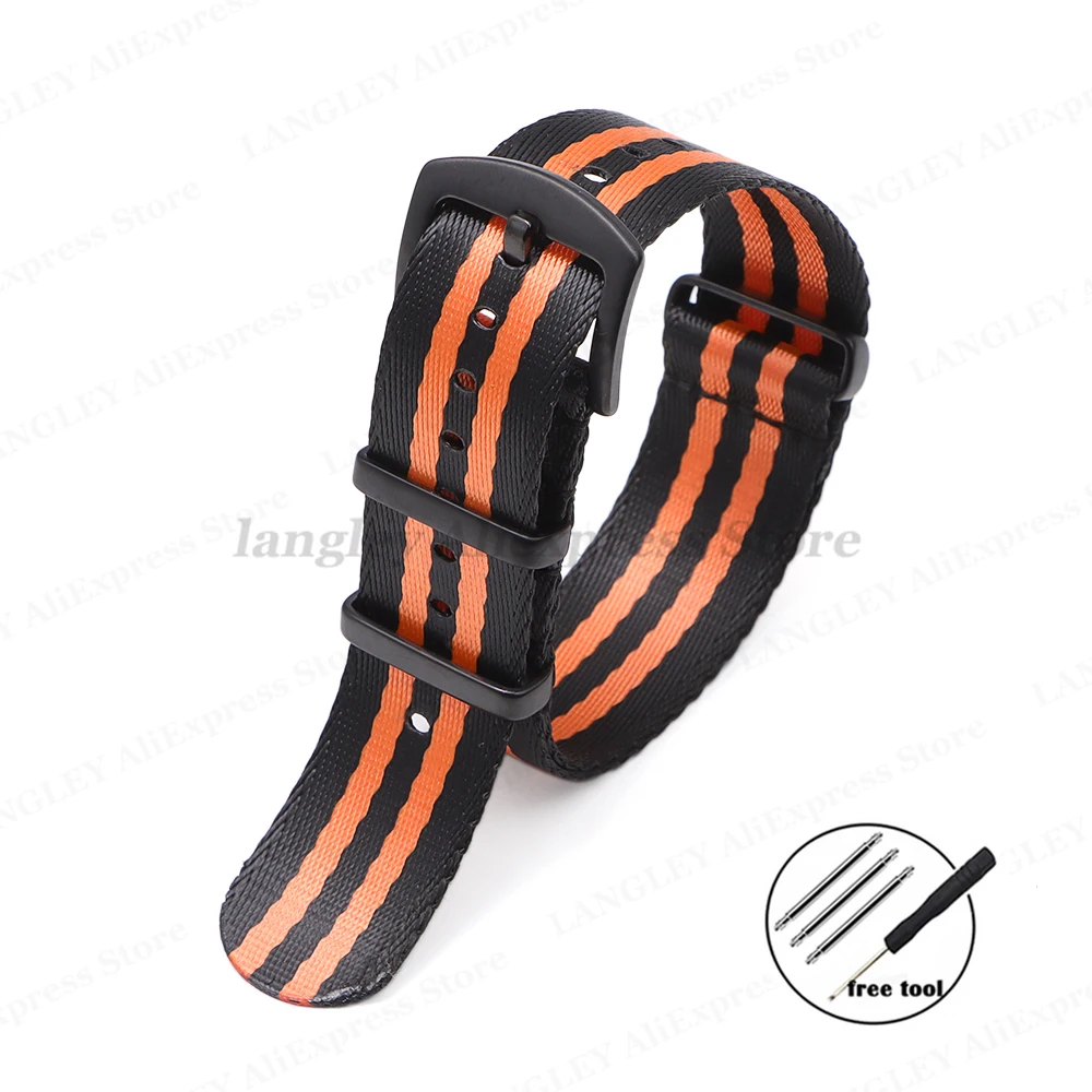 Premium Nylon Watch Strap with Black Ring Buckle - Universal Sports Band