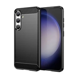Samsung Galaxy S24 Silicone TPU Bumper Carbon Case Cover - S24 Ultra (Black)