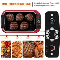 Indoor Smokeless Grill, 1500W Electric BBQ Grill and Non-Stick Grill Plates with Temperature Control, Removable Drip Tray 2