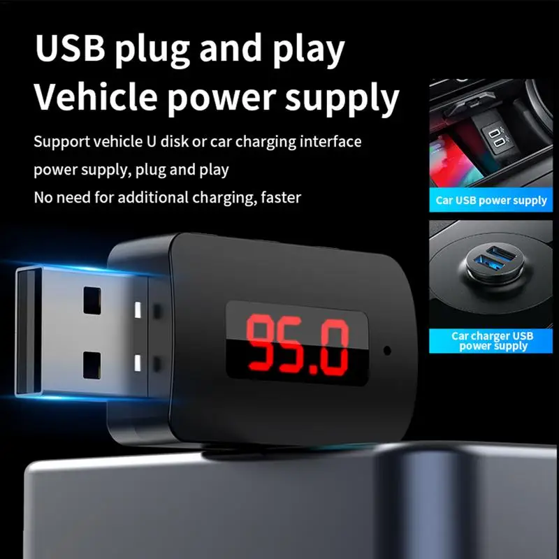 Wireless 5.4 Fm Transmitter Car Adapter Safe Seamless Wireless Adapter & Receiver Car Kits Strong Signal Stability For