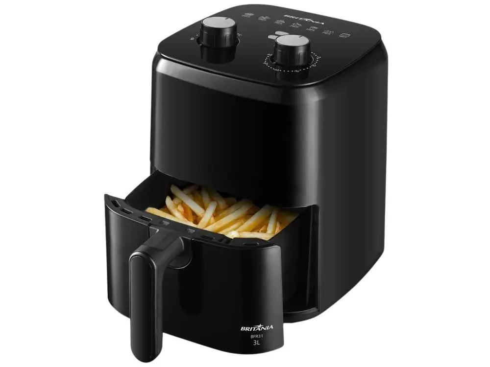 Fritadeira Elétrica sem Óleo/Air Fryer Britânia BFR31 Preto com Timer 3L - 220V 6