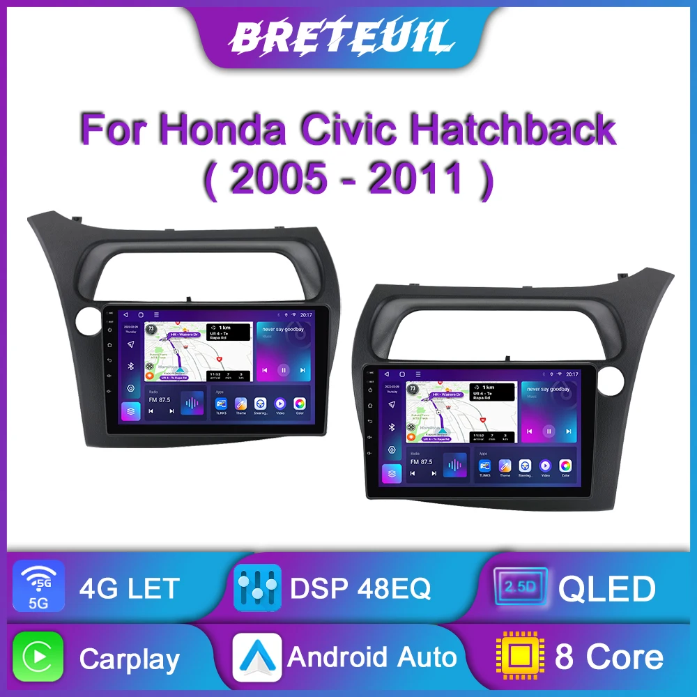 

For Honda Civic Hatchback 2006 - 2011 Android Car Radio Multimedia Player Navigation GPS Carplay QLED Touch Screen Auto Stereo