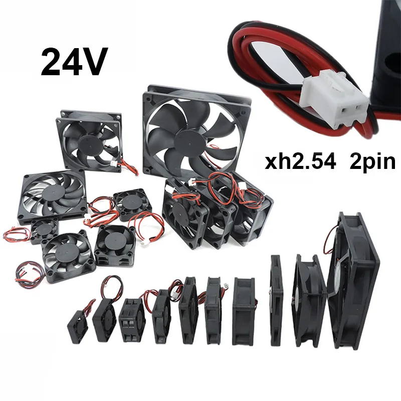 

24 В охлаждающий Турбовентилятор, бесщеточные детали для 3D-принтера, 2 контакта для экструдера, кулер постоянного тока, часть воздуходувки, черные пластиковые мини-вентиляторы