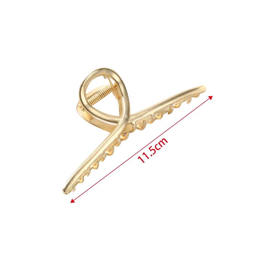 11.5CM Large Metal Hair Clip For Women Golden Sliver Ponytail Claw Clip  Hairpin Hair Accessories Fashion Shark Clip Headwear