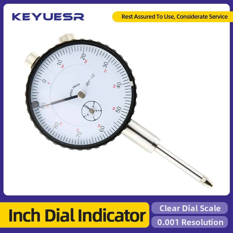 QWORK 0-1 Inch Dial Indicator With Carbide Anvil, 2 Pack, 0.001 Inch