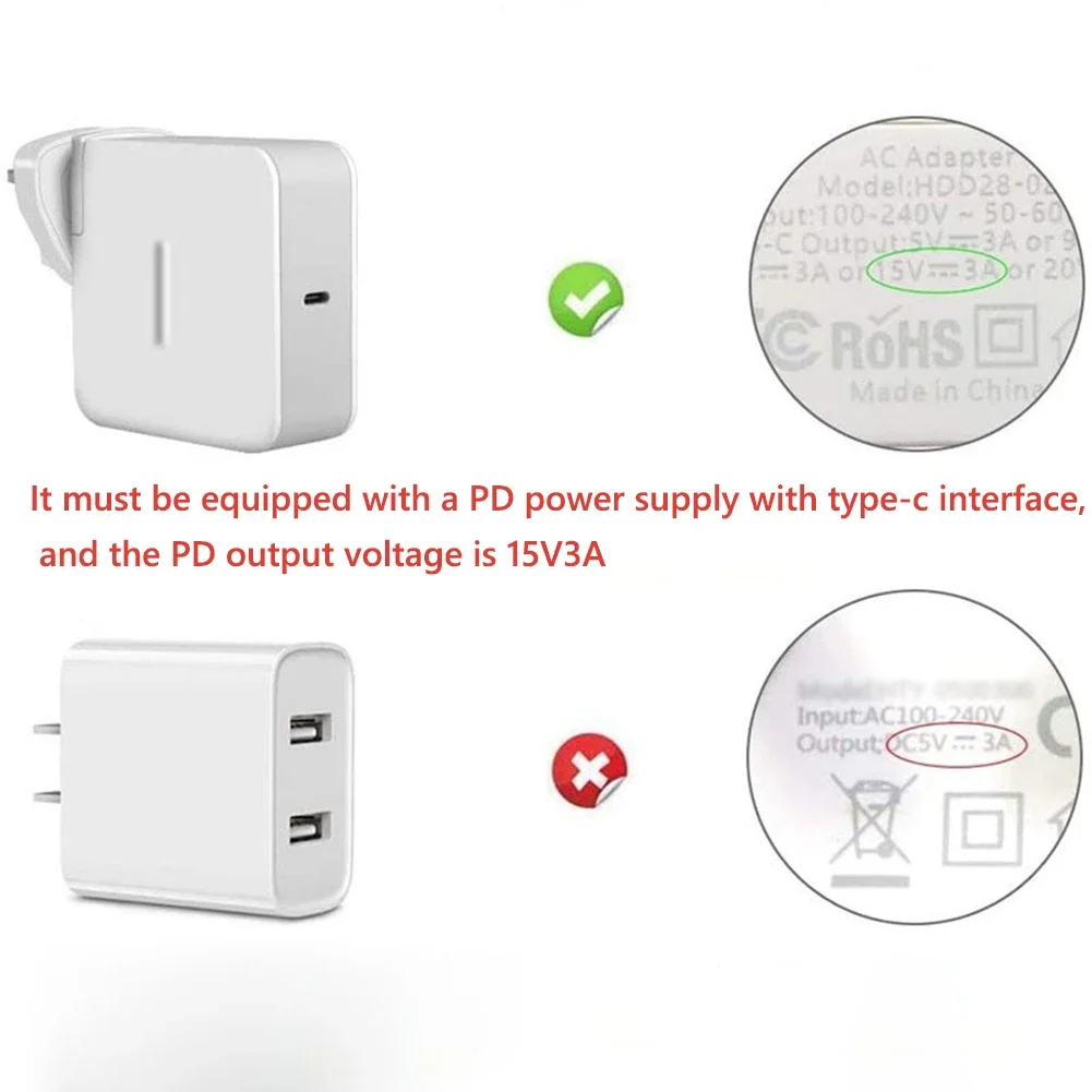 USB Type C PD Adapter Tablet Fast Charging Plug Converter Charger Adapter for Microsoft Surface Pro 3 4 5 6
