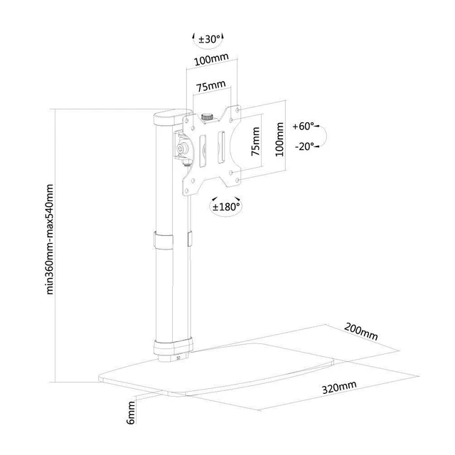 New Star Soporte De Escritorio Para Monitor Blanco Fpma-d890white