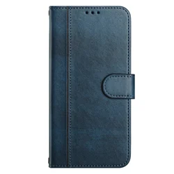 Vintage Leather Classic Wallet Flip Cover with Card Holder for G Power 2022 (Navy Blue)