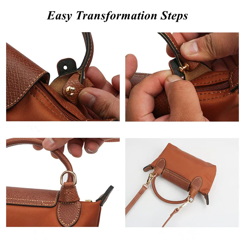 Kit Conversione Per Mini Borsa A Tracolla - Cinghia In Pelle Regolabile 94-120 Cm, Per Le Pliage E Altre