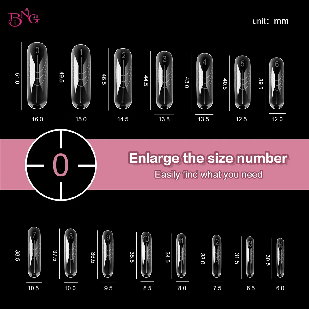 BNG 140 Stück obere Formen für Nagelverlängerungen, elegantes, quadratisches Dual-Formen-Nägel, UV-Gel-Nagellack, schnelle Gebäudeform, wiederverwendbare Nagelform – Detail 11