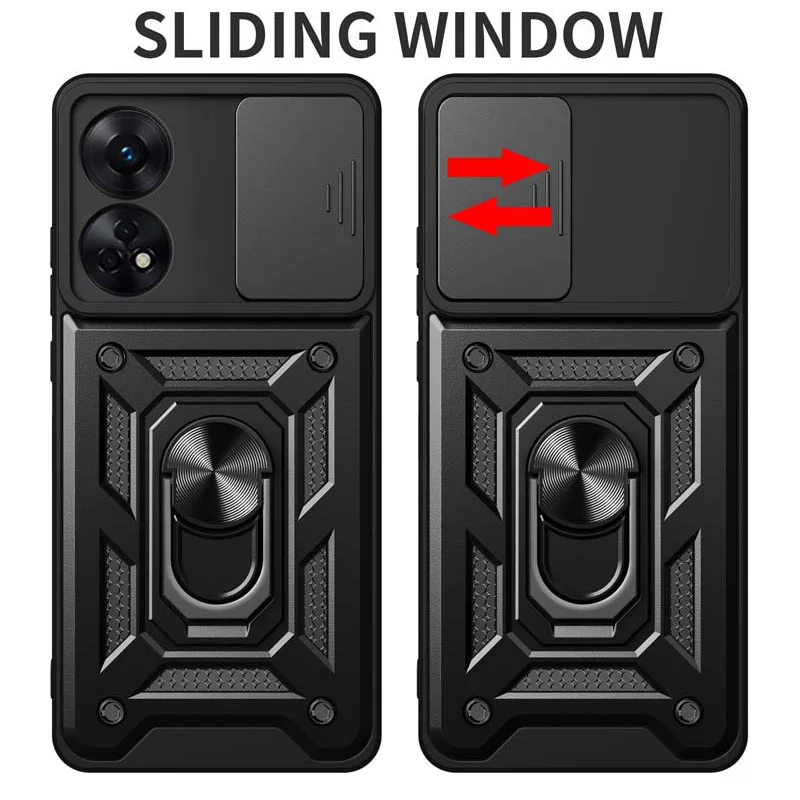 Shockproof Armor Slide Lens Phone Case Cover