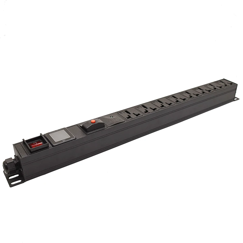 

PDU Power Strip 3500W Overload Surge Protection 8Ways 16A Socket Digital LED Display Voltmeter Ammeter Wattmeter 2Meter Cord