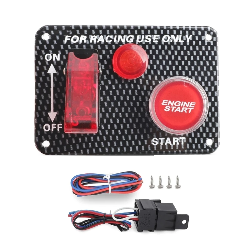 

Waterproof Car Ignition Light Toggle Panel Starter Stop Button 12V