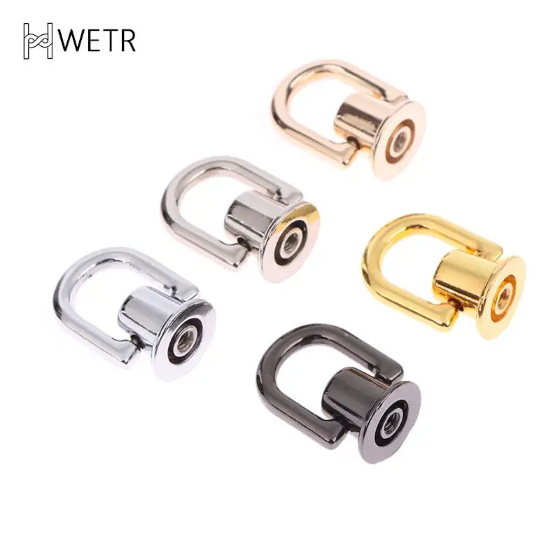 

2PCS Hardware Parts D-shaped Ring Bag Side Clip Buckles Retro Metal Double D Buckle Handbag Chain Handles Connector Bag Strap