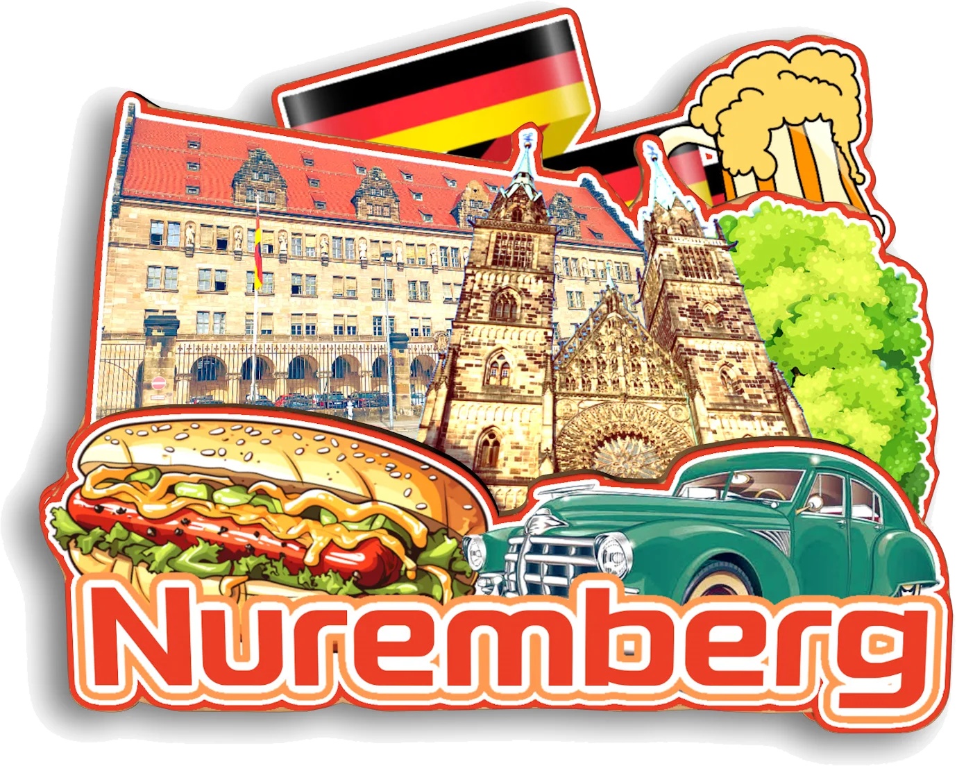 Stuttgart Bremen Essen Hannover Heidelberg Dortmund Leipzig Nuremberg Dresden Germany Fridge Magnet Travel Souvenir Gift