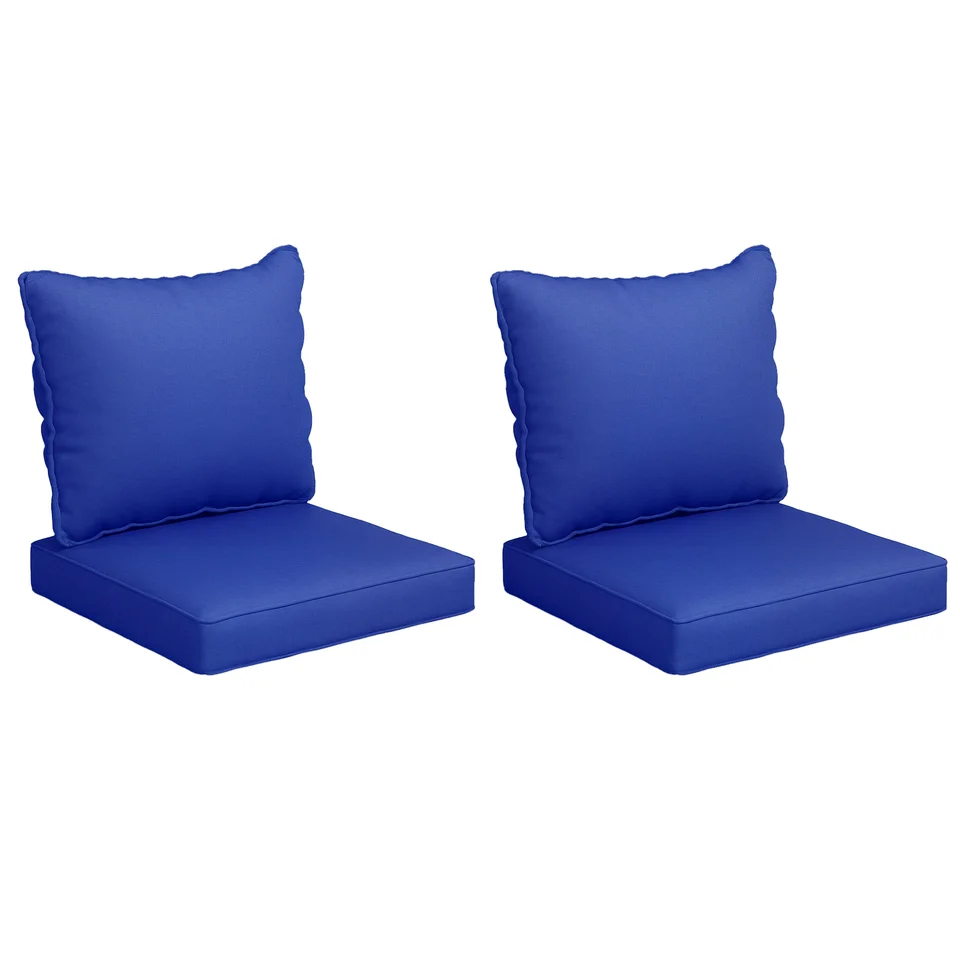 Blue Indoor Outdoor Chair Cushions with Backrest
