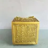 Brass Head Stamp Nine Dragon Jade Seal Craft Ornament 4
