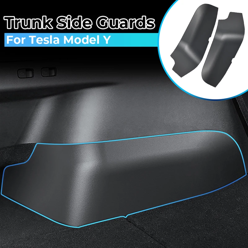 Car Rear Trunk Side Guards For Tesla Model Y 2022 2023 TPE Cover Fluff