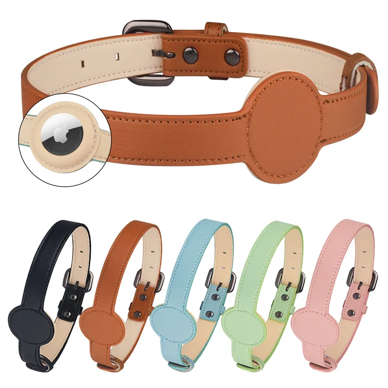 Für Apple Airtag Schutz Tracker wasserdicht Haustier Hund Anti-Lost Position ierung Silikon Pu Halsband Anti-Lost Haustier Katze Hunde halsband