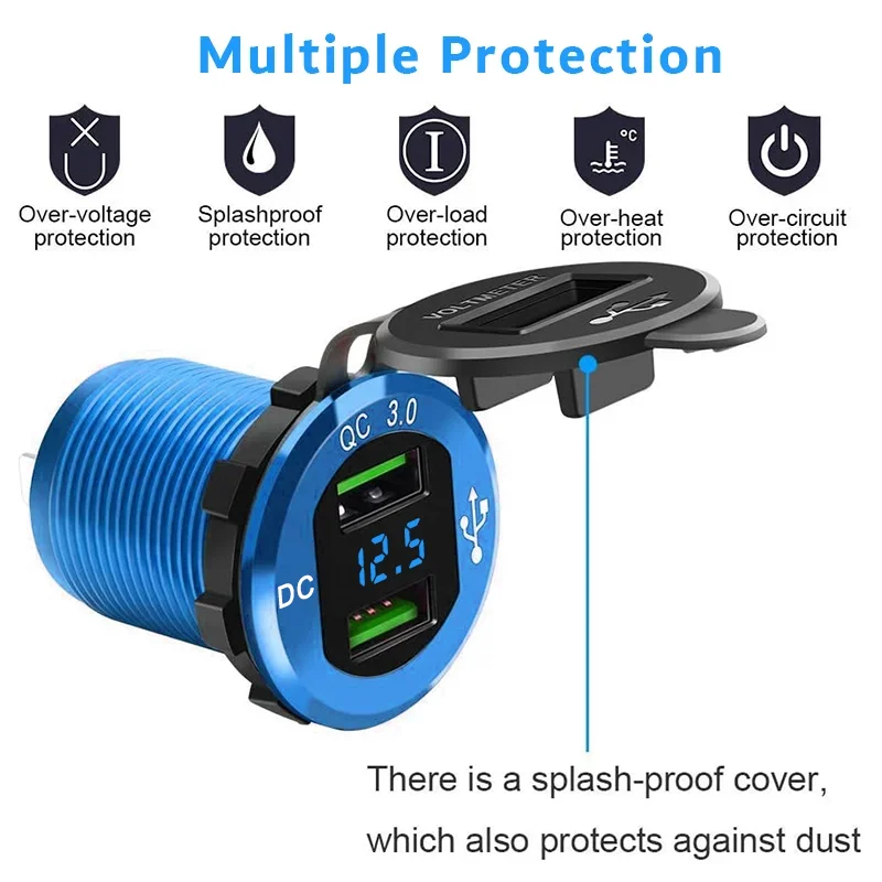 Carregador De Carro 66W Carregamento Super Rápido Com USB PD E QC 3.0