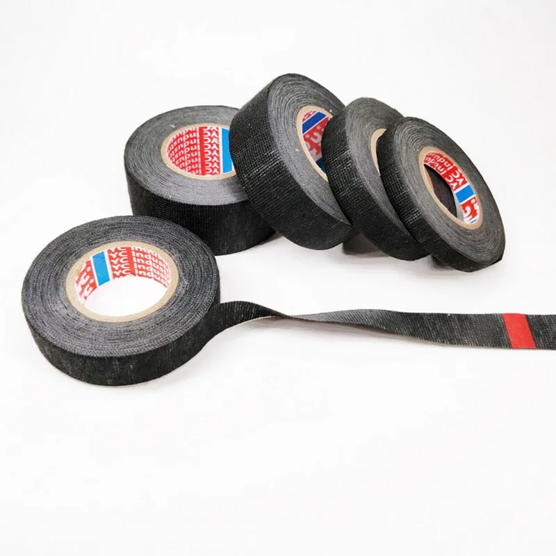 Adhesive Cloth Tape 15M Heat Resistant Automotive Tape For Car Cable Harness Wiring Fabric Loom Electrical