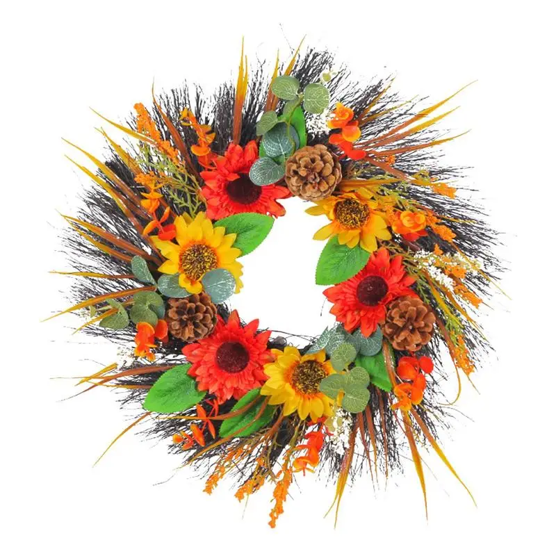 

Sunflower Wreaths For Front Door Wall Decor Summer Wreath Artificial Wreaths Decorative Non Fading Rustic Floral Wreath For
