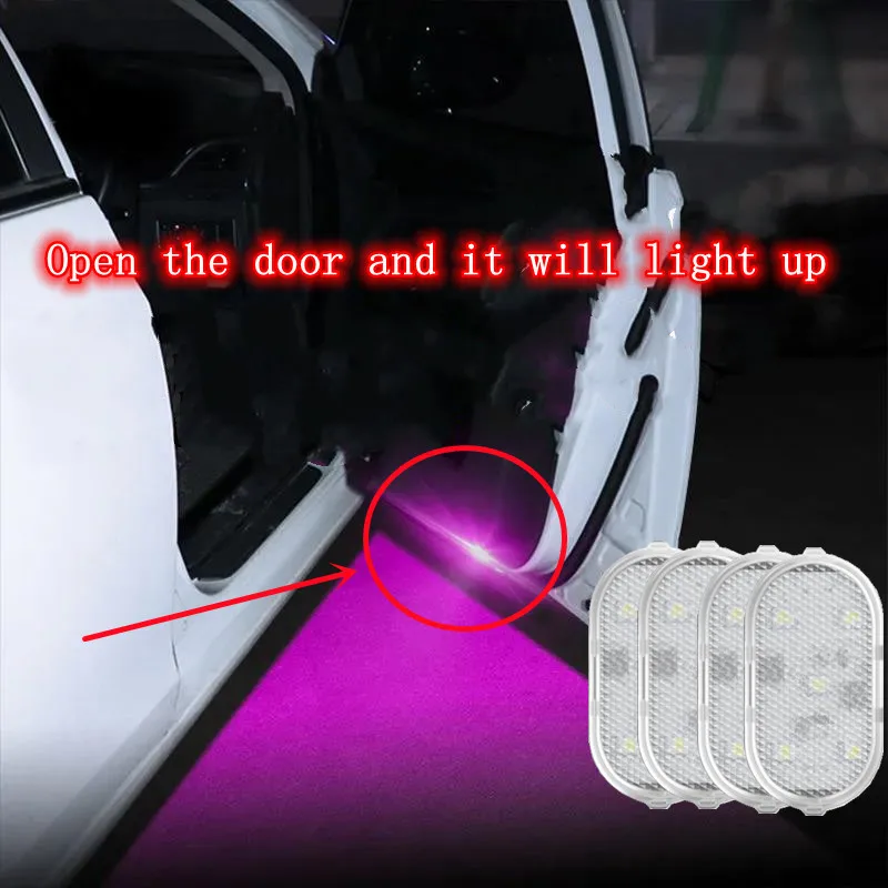 

Universal Car Openning Door Light USB Charging Wireless Magnetic LED Car Door Welcome Light Safe Anti-collision Signal Lamp