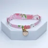 New Kawaii Cat Collar With Bell Cute Necklace For Small Dog Pet Flower Necklace Adjustable Kitten Neck Collar Cat Accessories 3