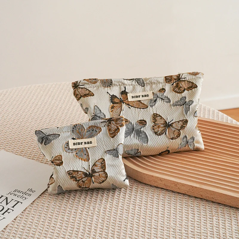 حقيبة مكياج ملونة على شكل فراشة للنساء ، حقيبة مست...