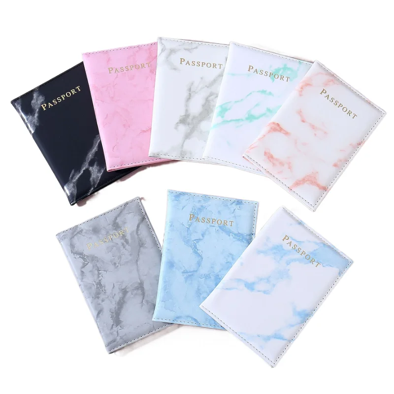 Marblizing Pattern Passport Bag Cover Case Plane Ticket Holder with