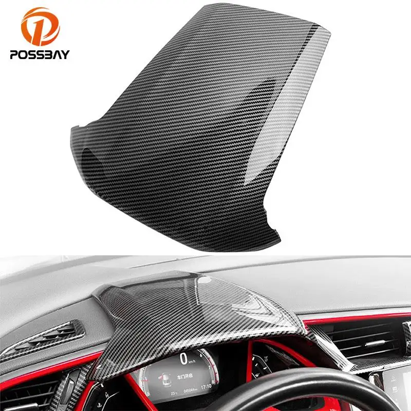 

Car Interior Dashboard Cover Trim ABS Carbon Fiber Look for Honda Civic 10th Gen 2016 2017 2018 2019 2020 2021 Accessories Parts