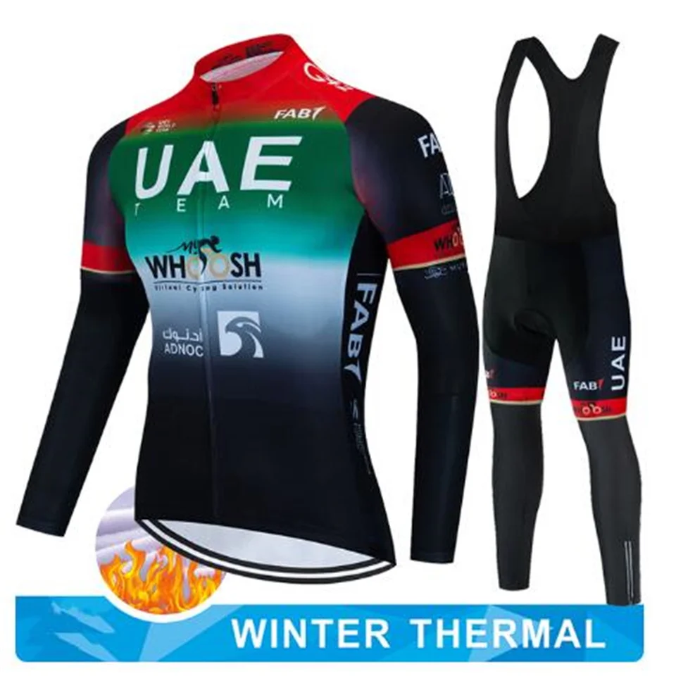 Winter Thermal Fleece Cycling Clothes Long Sleeve Men Cycling Jersey Set Outdoor Riding Bike MTB Clothing UAE
