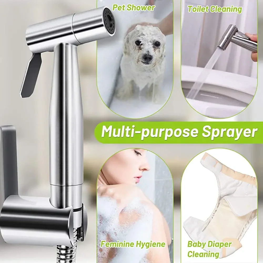 Handheld Toilet Bidet Sprayer Set Sprayer Guns Shower Handheld Hand Bidet Faucet Bath Tap Hand Shower Head