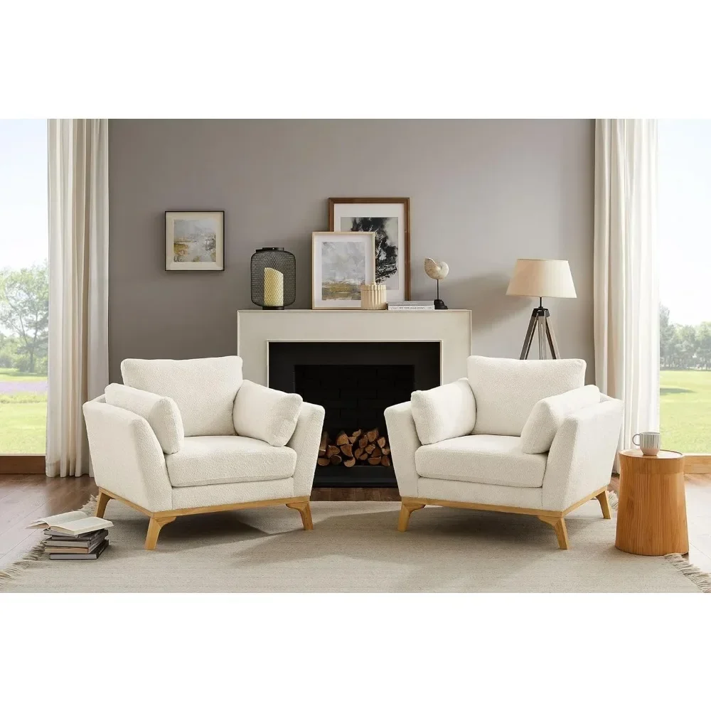 Living Room Chair, Thick Cushion Bedroom Reading Chairs, Comfortable Single Sofa, Accent Chair