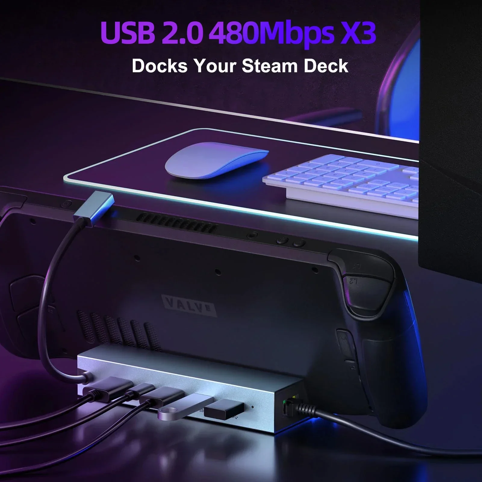 4K 60Hz USB-C Docking Station with RJ45 and PD100W Charging