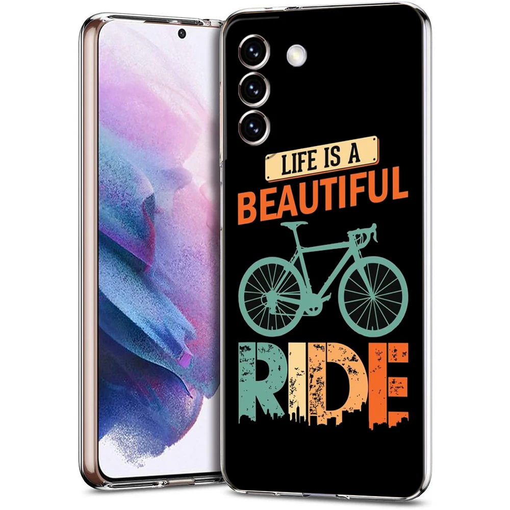 Silicone Clear Mountain Bike Cycling Art Phone Case Cover